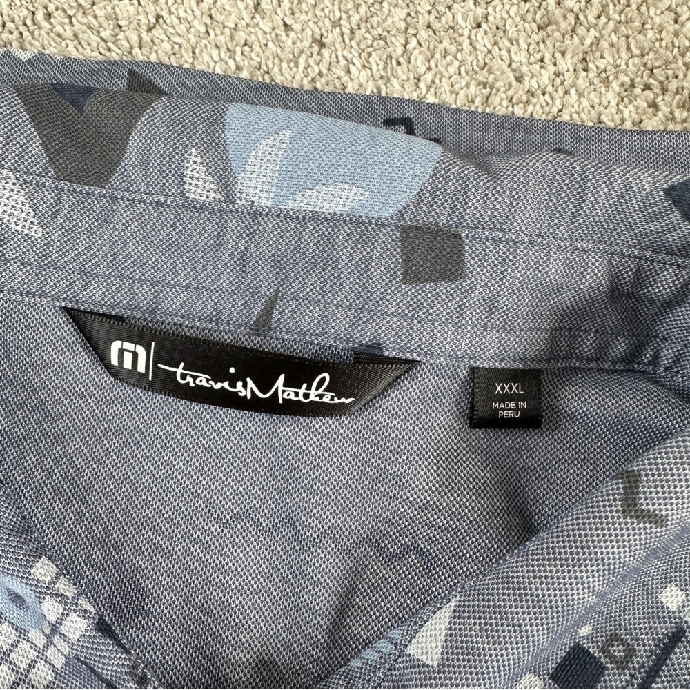Travis Mathew Men’s Rat Pack Geometric Golf Polo Shirt Shortsleeve Geometric 3XL - Picture 10 of 13